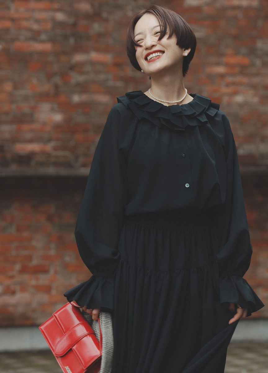 荷葉領兩穿襯衫